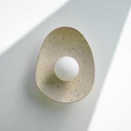 Luna Speckled Ceramic Wall Sconce - Handmade Clay Lamp - thumbnail 3
