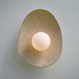 Luna Speckled Ceramic Wall Sconce - Handmade Clay Lamp - thumbnail 2