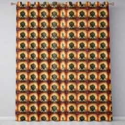Cute Spooky Monster Pumpkin Halloween Seamless Pattern Fun Creepy Art Readymade Eyelet Ring Top Thermal 100% Blackout Curtains - thumbnail 2