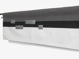 Modern Geometric Valance, Kitchen Grey White Black Silver Cotton Rod Pocket Curtain, Custom Color Block Valence For Window Topper