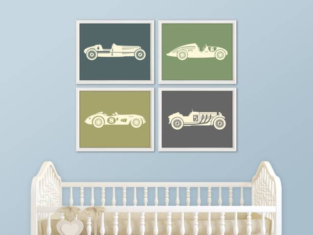 Retro Race Car - Automotive Decor, Transportation Race Car Birthday - image 1