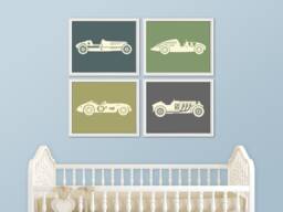 Retro Race Car - Automotive Decor, Transportation Race Car Birthday - thumbnail 1