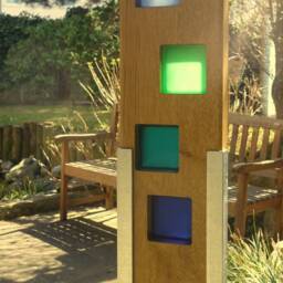 Garden Sculpture Made Of Wood & Glass. A Unique, Handmade, Weatherproof Garden Decoration - thumbnail 3