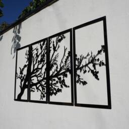 3D Acrylic Tree Wall Art Modern Home Decor, Four Panel View With Fixings - thumbnail 4