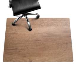 Wooden Texture Office Chair Floor Protector, Brown Desk Mat, Vinyl Gaming Mat - thumbnail 3