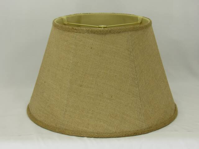 Lamp Shade, 16 Inch, Washer, Boulette, Natural Burlap - image 1