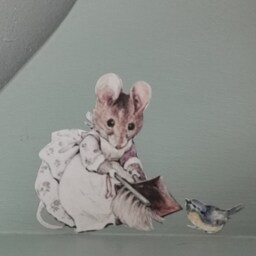 Mrs. Tittlemouse Fabric Wall Decal Beatrix Potter Nursery Art - thumbnail 2
