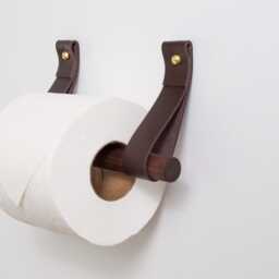 Leather Toilet Paper Holder Kit with Wooden Dowel Walnut Or Birch Minimal Loo Roll Holder Modern Strap Hook Sustainable Bathroom Storage Decor - thumbnail 4