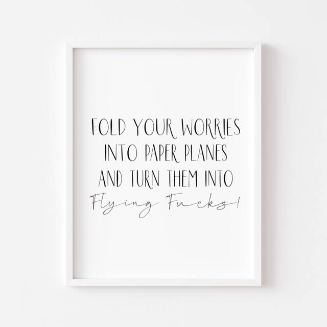 Paper Plane Print Funny Motivational Quote Wall Art - Unframed - image 1