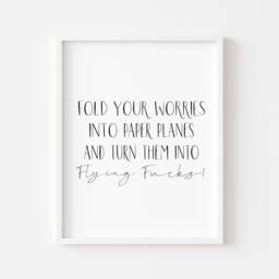 Paper Plane Print Funny Motivational Quote Wall Art - Unframed - thumbnail 1