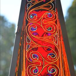 Celtic Knot Candle Lantern, Stained Glass Garden Sun Catcher, Welsh Irish Scottish Art, Eternity Knots in Rich Colour, Window Ornament - thumbnail 3