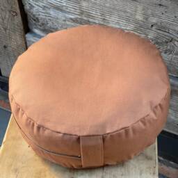 Brown Linen Buckwheat Meditation Zafu Cushion Linen Floor Pillow Meditation Sustainable Yoga - thumbnail 4