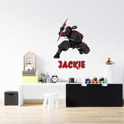 Personalized Ninja Wall Art, Personalised Boys Name Sticker, Samurai Warrior Decal - Thevinylcreations - thumbnail 2