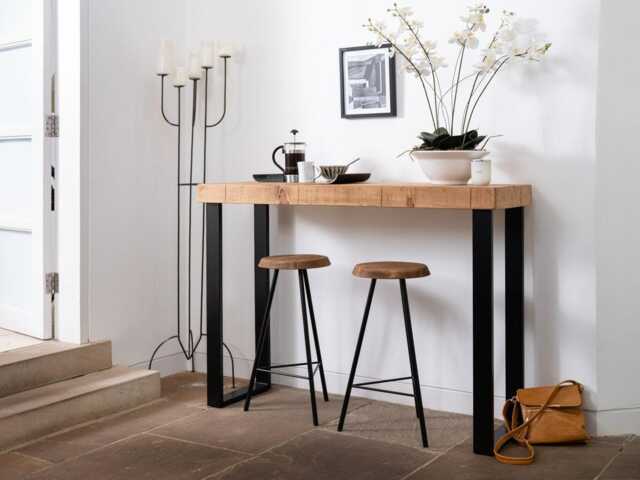 Boston Breakfast Bar Worktop Kitchen Table Stool Industrial Box Legs - image 1