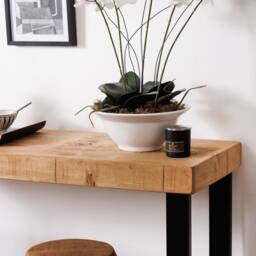 Boston Breakfast Bar Worktop Kitchen Table Stool Industrial Box Legs - thumbnail 2