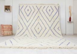 White Moroccan Rug - Tufted Beni Ourain - thumbnail 1