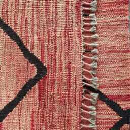 Nordic Runner Kilim Rug, Modern Artisan Scandinavian Afghan Turkish Abstract Art Wool Rug 197x68 cm - thumbnail 3