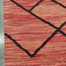 Nordic Runner Kilim Rug, Modern Artisan Scandinavian Afghan Turkish Abstract Art Wool Rug 197x68 cm - thumbnail 4