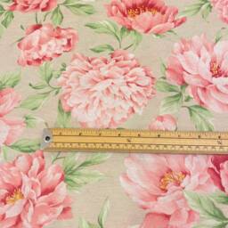 987. Handmade Salmon Flowers On Cream Cushion Cover, Various Sizes - thumbnail 2