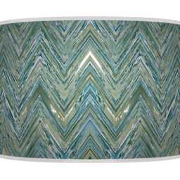 Modern Chevron Drum Lampshade - Blue Handmade Pendant Light For Stylish Home Interiors - thumbnail 3