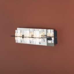 Black Metal & Acrylic Led Wall Sconce - Modern Bathroom Lighting - thumbnail 3