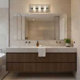 Black Metal & Acrylic Led Wall Sconce - Modern Bathroom Lighting - thumbnail 2