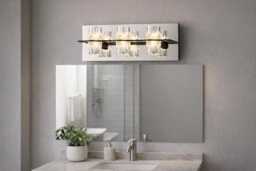 Black Metal & Acrylic Led Wall Sconce - Modern Bathroom Lighting