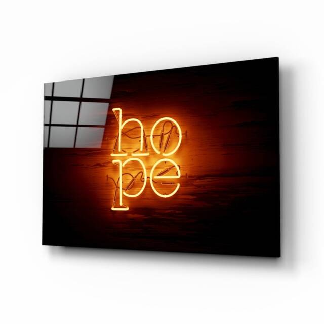 Hope - Motivational Inspirational Typography Tempered Glass Wall Art For Modern Home & Office D??cor - image 1