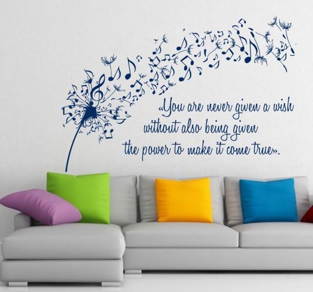 Free Shipping Dandelion Wall Decals Music Quote Musical Notes Note Art Mural Home Vinyl Decal Sticker Living Room Interior Decor M414 - image 1