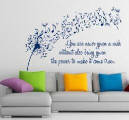 Free Shipping Dandelion Wall Decals Music Quote Musical Notes Note Art Mural Home Vinyl Decal Sticker Living Room Interior Decor M414 - thumbnail 1