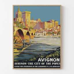 Avignon France Vintage Travel Poster, City Of The Popes Retro Tourism Wall Art Print - thumbnail 1