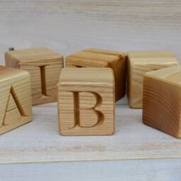 26 Wood English Alphabet Blocks & 10 Numbered Wooden 0-9, Abc Number Blocks, Baby Shower Gift Educational Toy - thumbnail 4