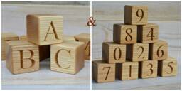 26 Wood English Alphabet Blocks & 10 Numbered Wooden 0-9, Abc Number Blocks, Baby Shower Gift Educational Toy - thumbnail 1