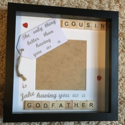 Personalised Godfather Scrabble Art Photo Frame, Godparent Gift - thumbnail 3