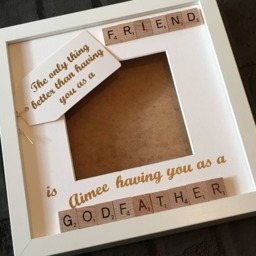Personalised Godfather Scrabble Art Photo Frame, Godparent Gift - thumbnail 2