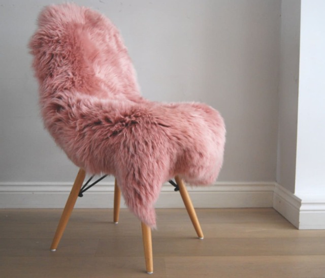 Dusky Pink Sheepskin Rug, Genuine Australian Sheepskin, Fluffy Throw - image 1