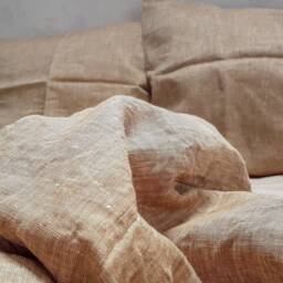Golden Brown Linen Pillowcase - Envelope Closure Mother Of The Groom Gift - thumbnail 2