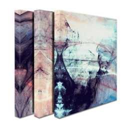 Abstract Ink Canvas Print Trio Blue & Pink Wall Art - thumbnail 3