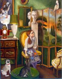 Girl in The Antique Store Fine Art Print