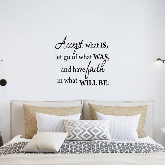 Motivational Quote Wall Decal - Accept, Let Go, Have Faith Vinyl Sticker Home Decor - Vwaq-1646 - image 1