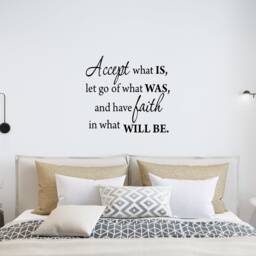 Motivational Quote Wall Decal - Accept, Let Go, Have Faith Vinyl Sticker Home Decor - Vwaq-1646 - thumbnail 1
