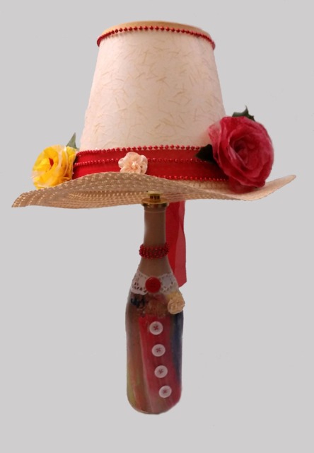 Novelty Lamp, Hat Conversation Piece, Mother's Day Gift For Mom, Her, Whimsical, Old-Fashioned, Vintage Look - image 1