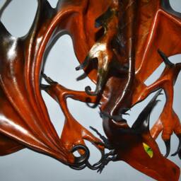 Leather Bronze Dragon Wall Hanging - Large 28 Inch Wingspan This One Available Now. On Sale For Old Stock - thumbnail 3