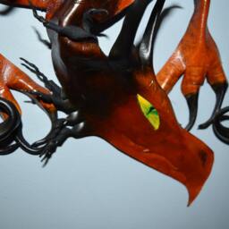 Leather Bronze Dragon Wall Hanging - Large 28 Inch Wingspan This One Available Now. On Sale For Old Stock - thumbnail 2