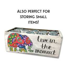 Hand Painted Elephant Succulent Planter Live in The Moment Decor - thumbnail 2