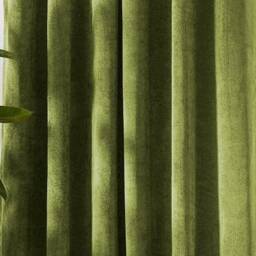 Premium Light Olive Green Velvet Curtains & Drapes Soft Panels Natural Window Treatment Cotton Blend - thumbnail 2