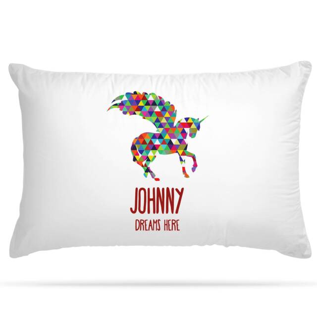 Customised Unicorn Mosaic Pillow Case Personalised Gifts For Sleepover Party - Home Decor Cute Room & Birthday Decoration Girls - image 1
