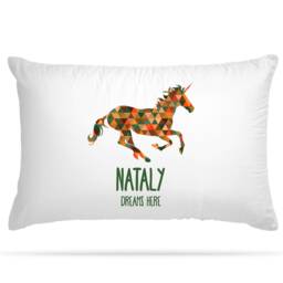Customised Unicorn Mosaic Pillow Case Personalised Gifts For Sleepover Party - Home Decor Cute Room & Birthday Decoration Girls - thumbnail 3