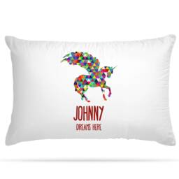 Customised Unicorn Mosaic Pillow Case Personalised Gifts For Sleepover Party - Home Decor Cute Room & Birthday Decoration Girls