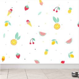 Tutti Frutti Wall Decals Tropical Fruit Stickers, Kids Room Decor - 58 Pack - thumbnail 2